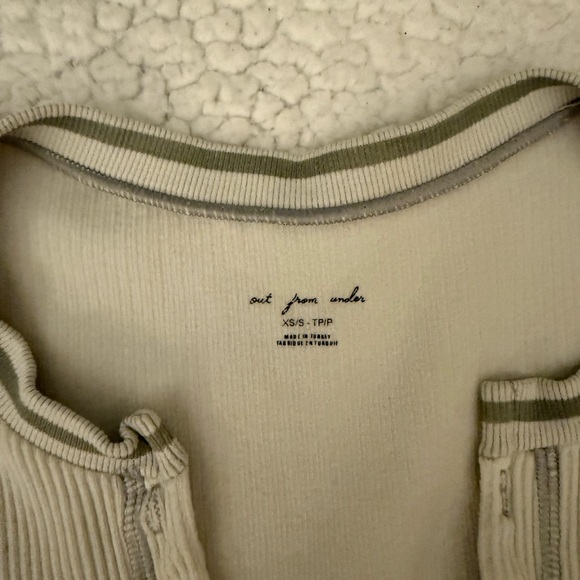 UO Cream Ribbed Top - Picture 2 of 3